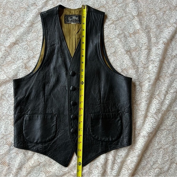 Vintage Joo Kay leather vest size small lined - Picture 3 of 15